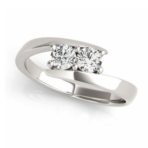 Diamond Solitaire Tension Two Stone Ring 18k White Gold 0.12ct - All