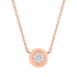 0.11Ct 14k Rose Gold Diamond Necklace - All