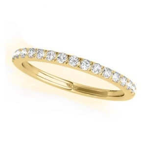 Diamond Prong Wedding Band Ring 18k Yellow Gold 0.17ct - All