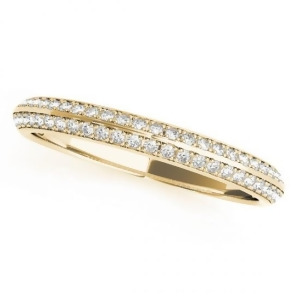 Diamond Multi-Row Wedding Band Ring 18k Yellow Gold 0.38ct - All