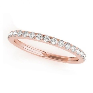 Diamond Prong Wedding Band Ring 14k Rose Gold 0.17ct - All