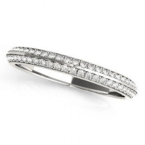 Diamond Multi-Row Wedding Band Ring Platinum 0.38ct - All