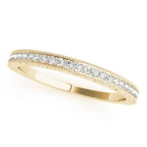 Diamond Prong Wedding Band Ring 14k Yellow Gold 0.10ct - All