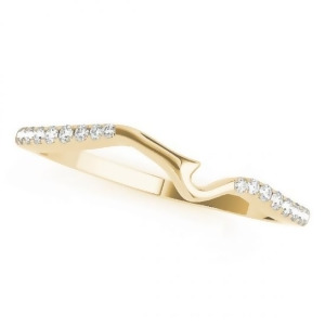 Diamond Contoured Wedding Band Ring 18k Yellow Gold 0.08ct - All
