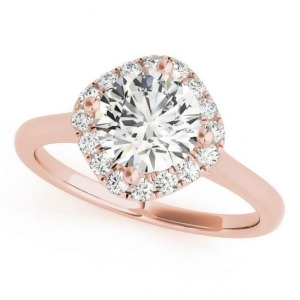 Diagonal Diamond Halo East West Engagement Ring 18k Rose Gold 1.16ct - All
