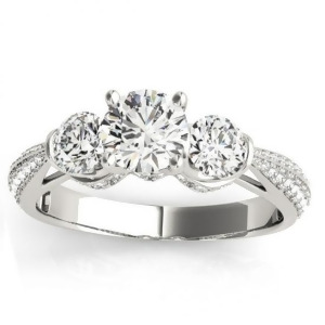 Diamond 3 Stone Engagement Ring Setting Palladium 0.66ct - All