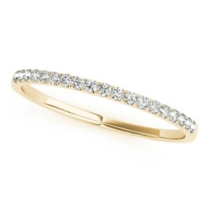 Diamond Prong Wedding Band Ring 14k Yellow Gold 0.11ct - All
