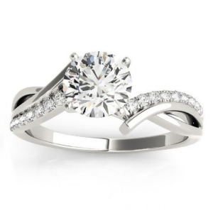 Diamond Twist Bypass Engagement Ring Setting Platinum 0.09ct - All
