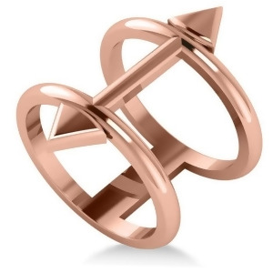 Cupid's Arrow Abstract Fashion Ring Plain Metal 14k Rose Gold - All
