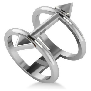 Cupid's Arrow Abstract Fashion Ring Plain Metal 14k White Gold - All