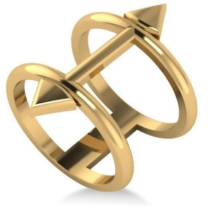 Cupid's Arrow Abstract Fashion Ring Plain Metal 14k Yellow Gold - All