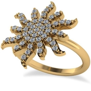 Diamond Sunburst Fashion Ring 14k Yellow Gold 0.50ct - All