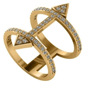 Abstract Arrow Ring with Diamond Accents 14k Yellow Gold 0.55ct - All