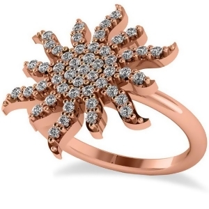 Diamond Sunburst Fashion Ring 14k Rose Gold 0.50ct - All