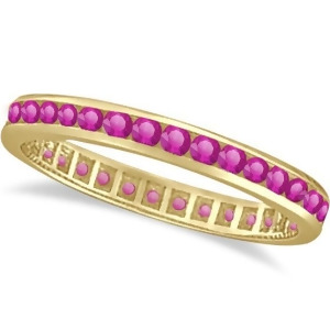 Pink Sapphire Channel Set Eternity Band 14k Y. Gold 1.04ct - All