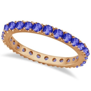 Tanzanite Eternity Stackable Ring Band 14K Rose Gold 0.75ct - All