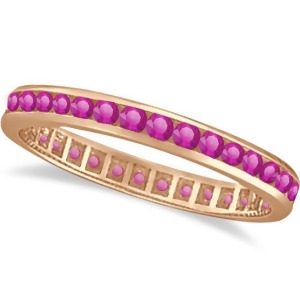 Pink Sapphire Channel Set Eternity Band 14k R. Gold 1.04ct - All