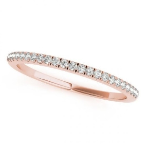 Diamond Accented Wedding Band 14k Rose Gold 0.14ct - All