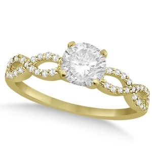 Twisted Infinity Round Diamond Engagement Ring 18k Yellow Gold 2.00ct - All