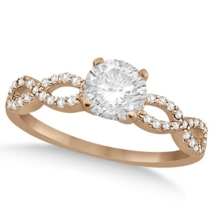 Twisted Infinity Round Diamond Engagement Ring 18k Rose Gold 2.00ct - All