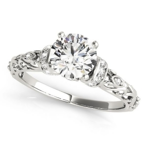 Diamond Antique Style Engagement Ring Palladium 1.12ct - All