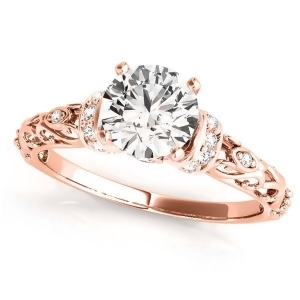 Diamond Antique Style Engagement Ring 18k Rose Gold 1.62ct - All