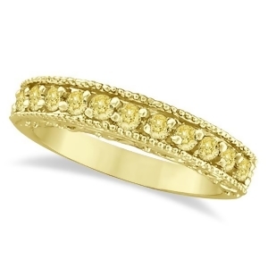 Fancy Yellow Canary Diamond Ring Band 14k Yellow Gold 0.50ct - All