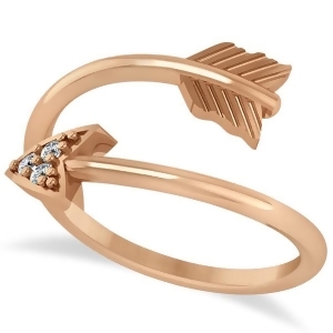 Cupid's Arrow Ring Diamond Accented 14k Rose Gold 0.05ct - All
