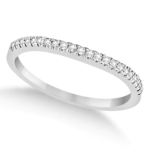 Modern Half-Eternity Diamond Engagement Ring 14k White Gold 0.17ct - All