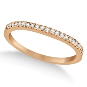 Modern Half-Eternity Diamond Engagement Ring 14k Rose Gold 0.17ct - All