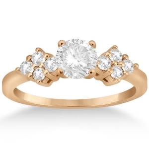 Modern Diamond Cluster Engagement Ring 14k Rose Gold 0.24ct - All