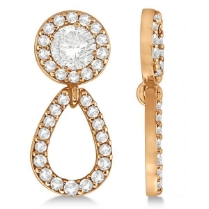 Ladies Teardrop Dangle Diamond Earring Jackets 14k Rose Gold 0.38ct - All