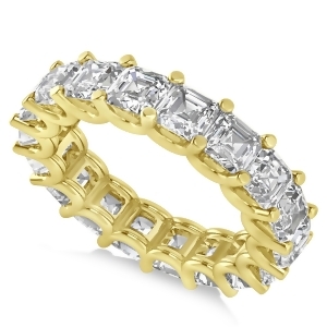 Radiant-cut Eternity Diamond Wedding Band Ring 14k Yellow Gold 7.20ct - All
