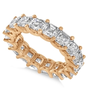 Radiant-cut Eternity Diamond Wedding Band Ring 14k Rose Gold 7.20ct - All