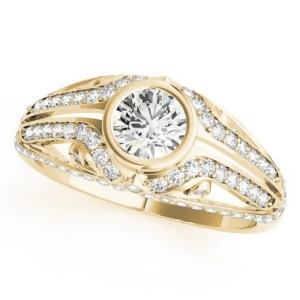 Diamond Bezel Art Nouveau Fashion Band Ring 14k Yellow Gold 1.52ct - All
