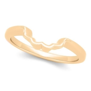 Contoured Curved Wedding Band Plain Metal 18k Yellow Gold - All