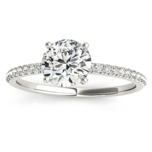 Diamond Accented Engagement Ring Setting 14k White Gold 0.12ct - All
