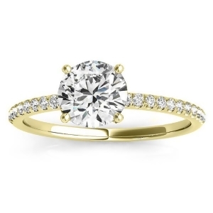 Diamond Accented Engagement Ring Setting 14k Yellow Gold 0.12ct - All