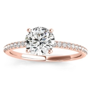 Diamond Accented Engagement Ring Setting 14k Rose Gold 0.12ct - All