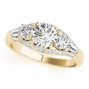 Multi-stone Baguette Diamond Engagement Ring 14k Yellow Gold 1.38ct - All