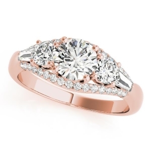Multi-stone Baguette Diamond Engagement Ring 14k Rose Gold 1.38ct - All