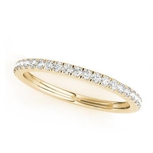 Diamond Accented Semi Eternity Wedding Band 14k Yellow Gold 0.19ct - All
