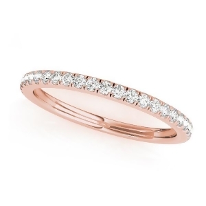 Diamond Accented Semi Eternity Wedding Band 14k Rose Gold 0.19ct - All