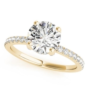 Diamond Solitaire Engagement Ring w Accents 14k Yellow Gold 1.26ct - All