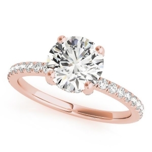 Diamond Solitaire Engagement Ring w Accents 14k Rose Gold 1.26ct - All