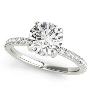Diamond Solitaire Engagement Ring w Accents Palladium 1.26ct - All