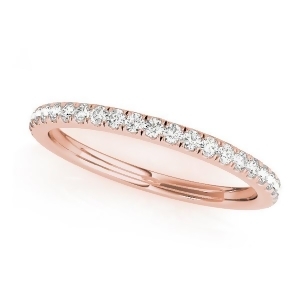Diamond Accented Semi Eternity Wedding Band 18k Rose Gold 0.16ct - All