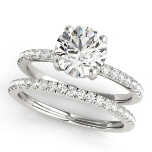 Diamond Accented Solitaire Bridal Set Palladium 1.45ct - All