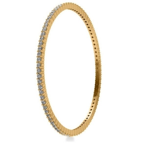 Stackable Diamond Bangle Eternity Bracelet 18k Yellow Gold 4.20ct - All