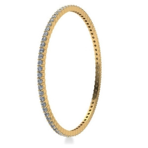 Stackable Diamond Bangle Eternity Bracelet 14k Yellow Gold 5.18ct - All